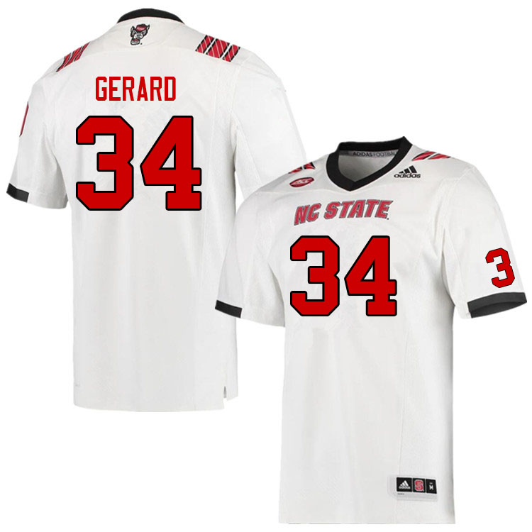 Men #34 Walt Gerard NC State Wolfpack College Football Jerseys Sale-White